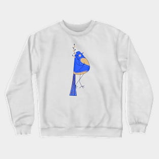 Blue love bird with yellow flowers for Ukraine Crewneck Sweatshirt